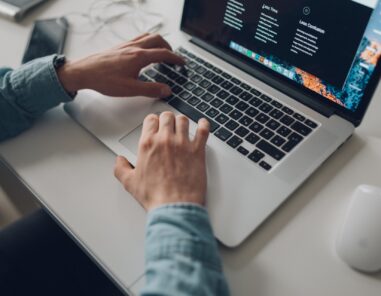 man using laptop